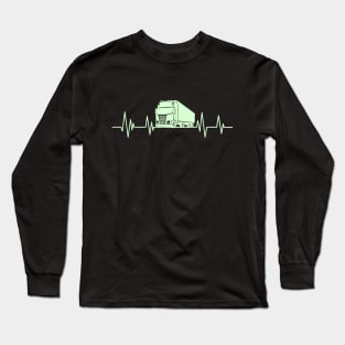 trruck heartbeat Funny Truck Driver , trucker lover Long Sleeve T-Shirt